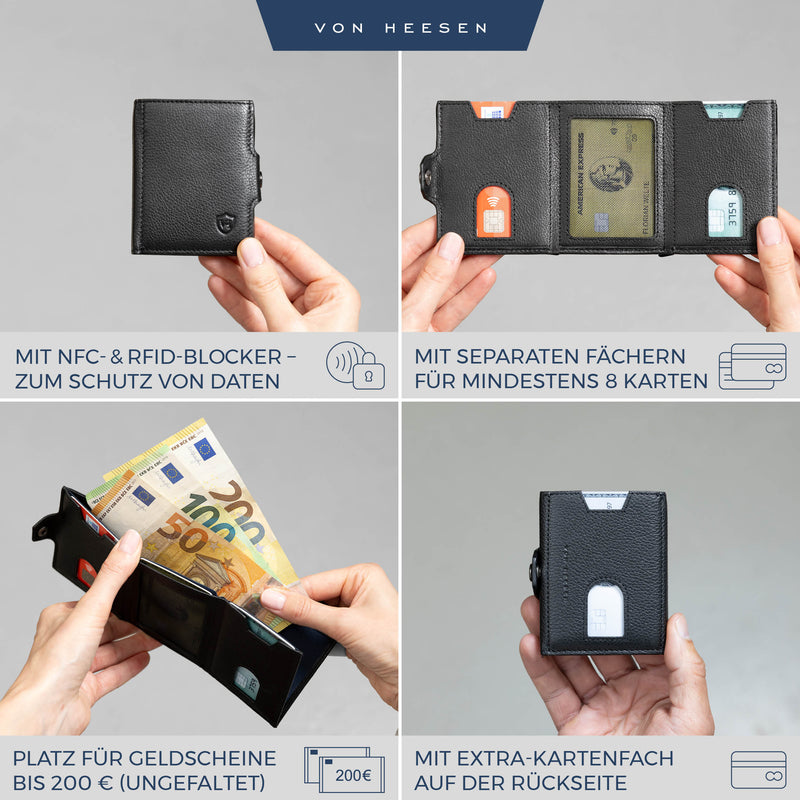 Slim Wallet mit RFID-Schutz und 6 Kartenfächer