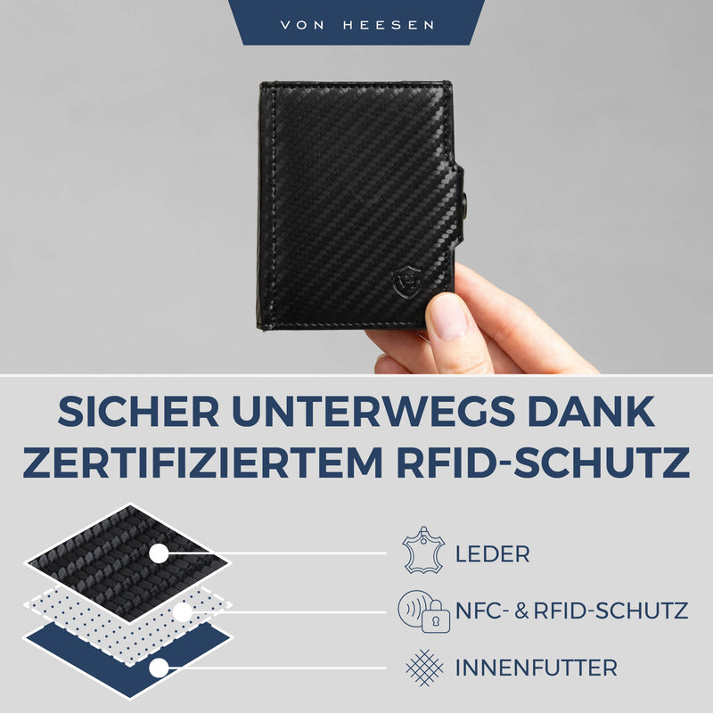 Slim Wallet mit RFID-Schutz und 6 Kartenfächer