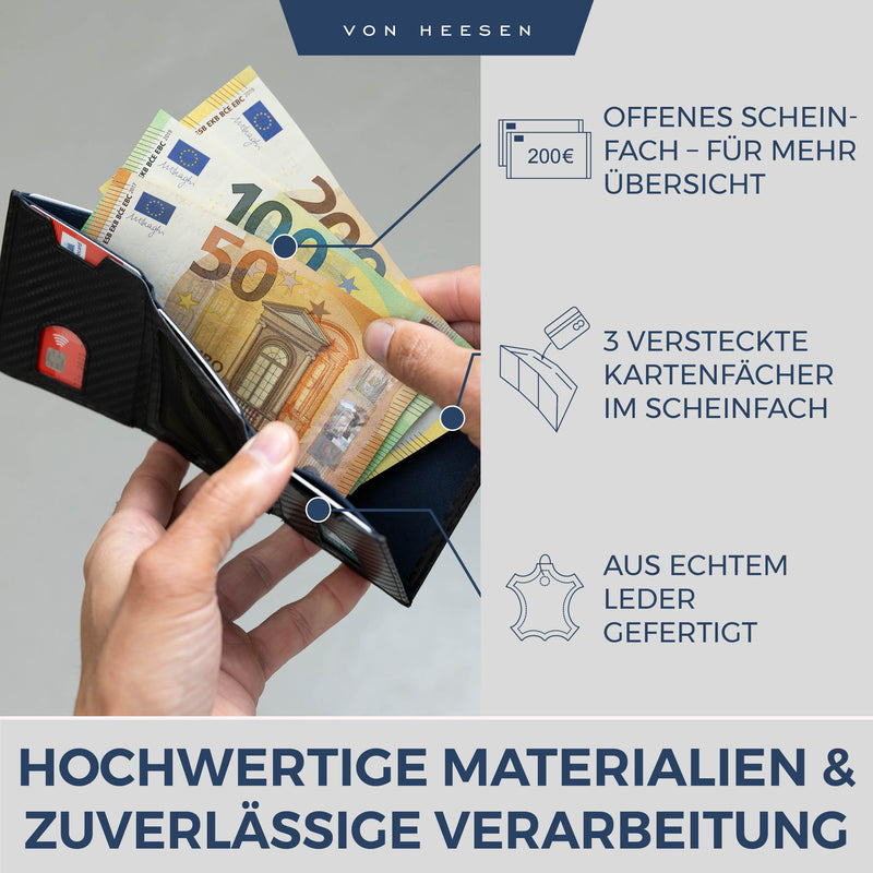 Slim Wallet mit RFID-Schutz und 6 Kartenfächer