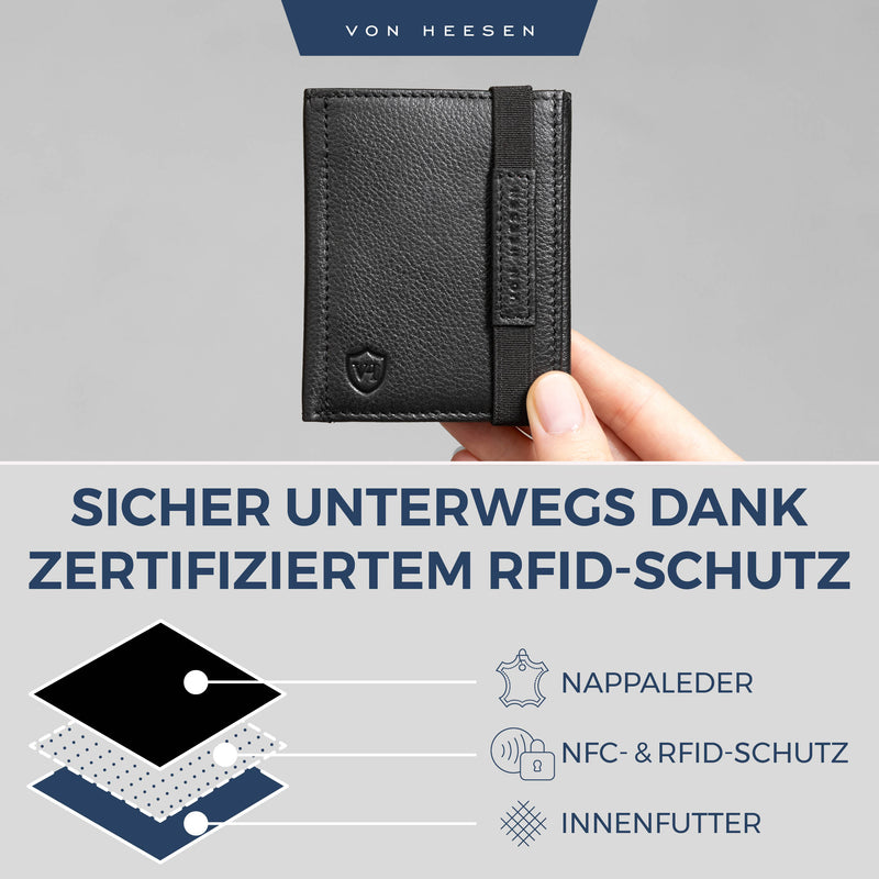 Slim Wallet mit RFID-Schutz und 6 Kartenfächer