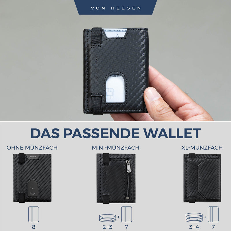 Slim Wallet mit RFID-Schutz und 6 Kartenfächer