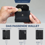 Slim Wallet mit RFID-Schutz, 5 Kartenfächer und XL-Münzfach